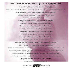 Fall Art Walk November 27 2015 Updated List of Artists Handout